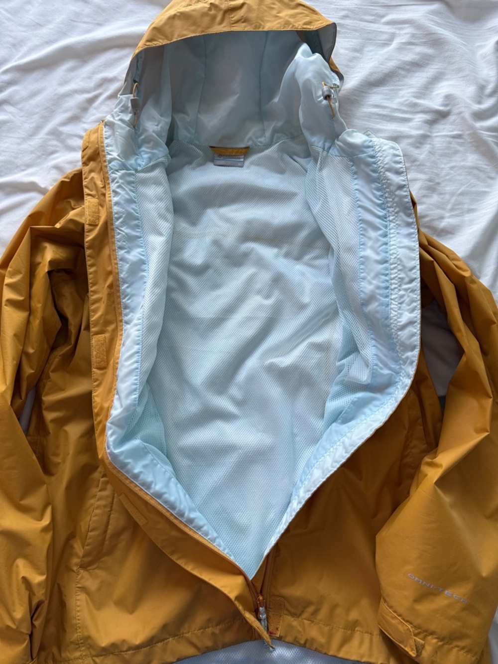 Columbia Mustard Yellow Hooded Rain Jacket - Picture 6 of 6
